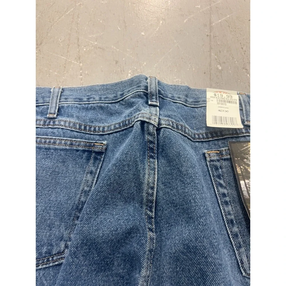 Wrangler Blue Ridge Jeans Mens 42x30 Dark Wash‎ Denim Relaxed Fit Workwear NWT